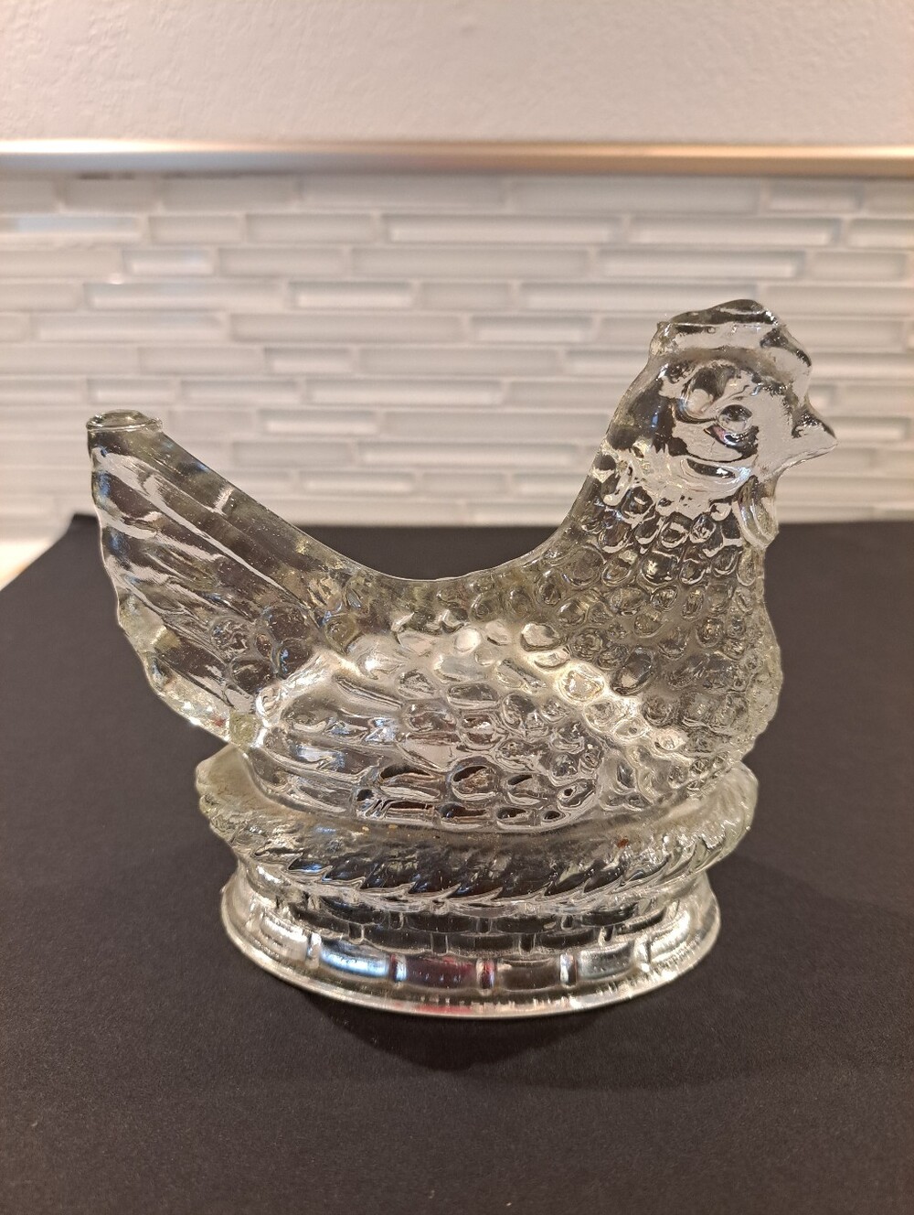 Vtg J.H. Millstein Co Glass “Chicken On The Nest” Candy Holder